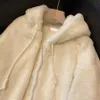 Femmes fourrure fausse blanc imitation laine manteau hiver chaud fourrure décontracté Sobretudos à capuche lapin artificiel en peluche veste 231122