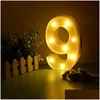 Party Decoration 2Pcs/Set Adt 30/40/50/60 Number Led String Night Light Lamp Happy Birthday Balloon Anniversary Event Supplies Drop De Dhkpt