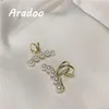 Boucles d'Oreilles Pendantes Lustre ARADOO Perle d'eau Douce Naturelle Non Perforée Créative Clips d'Oreilles Français Romantique