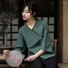 Ethnic Clothing China Traditional Art Women Hanfu Tops Harajuku Vintage Tang Suit Spring Summer Comfortable Chinese Tunic Woman