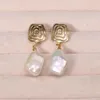 Boucles d'Oreilles Perle Naturelle Baroque Irrégulier Élégant Brillant Blanc Mère De Coquillage Mignon Pour Les Femmes Bijoux Cadeau