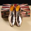 Hommes brevet cuir mariage or bleu rouge blanc oxfords Designer chaussures robes pointues