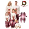 Familjsmatchande kläder Julpyjamas Set Xmas hjort tryck vuxen barn baby hund kläder år pappa mamma sömnkläder pjs 231122