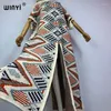 Casual Dresses Winyi Geometric Print Comfort Warm Fashion Caftan Holiday Dress Elegant Africa Boho Party Winter Kaftan For Women Long