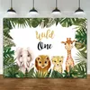 Party Decoration Wild One Dieren Tropical Jungle Birthday Achtergrond Doek aangepaste naam Baby Anniversary Doop