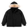 Kinder Daunenmantel Kinderkleidung Jungen Winter Kanadische Oberbekleidung Warme Designerjacken Kapuzensportbekleidung Parkas Mädchen Kleinkind Jugendjacke Dicke Gänsekleidung Schwarz