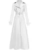 Giacche da donna Nerazzurri Pista primaverile Trench lungo in pelle bianco per donna Manica lunga Elegante moda di lusso Cappotti da donna Designer 231123