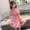 Girl Dresses Flower Bow Sleeveless Princess Dress Baby Mesh Cake Halloween Banquet Host Performance 4-12 Year Old