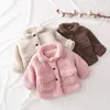 Kurtki moda dziewczynka chłopiec zima kurtka gruba jagnięcy wełna niemowlę dziecięce dziecko ciepłe owce jak płaszcz bawełna 1 8y 231122
