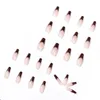 Nail Gel 24pcs Leopard Printed Patch Square Head Glue Type Removable Long Paragraph Fashion Manicure False