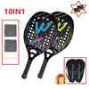 Tennis Rackets 24 Hours Raquete Beach Camewin 3K Full Carbon Fiber Rough Surface Racket With Cover Bag Send One Overglue 231122