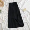 Saias de estilo coreano PLELEAD para mulheres Y2K Autumn Winter Roupas femininas Vintage Midi Long Salia High Cídhar Black Maxi 2023