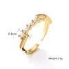 Cluster Ringe Mode Hochzeit Party Hand Finger verstellbarer Ring Schmuck glänzendes Rechteck CZ Kristallöffnung für Frauen Jahrestagsgeschenke