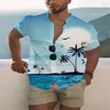 Camicie casual da uomo Camicia estiva hawaiana da cocco per uomo Camisa oversize con teschio da uomo stampato in 3d da spiaggia