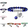 Strang SUNYIK Halbedelstein Armband mit Baum des Lebens Charms 7 Chakra Perlen Kristallheilung Reiki Balancing Yoga Schmuck 8mm 7"