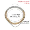 Kedjor Kunjoe 2st/Set Shiny Full Rhinestone Cuban Link Chain Choker Necklace For Women Punk Hip Hop Bling Crystal Party Gift