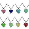 Trendy Thermochromic Herz Halskette Frau Designer Schmuck Edelstahl Gliederkette Südamerikanische Damen Halsband Liebe Silber Halsketten Valentinstag Geschenk