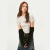 Guantes sin dedos 2023 Piel sintética Largo Invierno Mujeres Calentadores de brazo Tejido Manga de lana Fina Casual Cálido Suave Mujer 231122