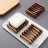 Wooden Soap Dish Holder Home Bathroom Hand Craft Wood Case Holder Draining for Soap Sponge Scrubber