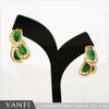 Conjunto de pendientes de collar elegante joyería de cristal simulado de alto grado colgante de pendiente de piedra verde perfecto para mujer