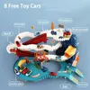 Литая под давлением модель автомобиля Развивающие детские игрушки Динозавр Горный трек Автомобиль Маленький поезд через большой приключенческий автомобиль для маленьких мальчиков Подарок на день рождения 231122