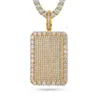 Bijoux de créateurs Fine Jewelry personnalisé gravé 925 Vvs en argent sterling D Color Moisanite Diamond Tag Charm Pendants Collier pour hommes Femmes