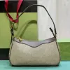 Moda Half Moon Ophidia Bolsos de hombro Hobos Lona con bolso de cuero Monedero para mujer Diseñador 735145