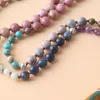 Hangende kettingen natuursteen amethist rozenkrans gebed boeddhistische japa kwastjes ketting 108 mala kralen armbanden voor vrouwen sieraden