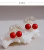 Dangle Oorbellen YAOLOGE Mooie Rode Kersen Kersen Online Beroemdheid Temperament Korea Super Fairy Fruit