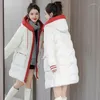 女性のトレンチコート冬のフードドカートパーカーコート素敵な女性コットンジャケットレディース温かいゆるい綿パッドの女性の長いオーバーコート