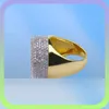 Biżuteria z złotym pierścieniem męskim Modna moda modyfikowana wysokiej jakości symulacja kamieni szlachetnych Diamentowe pierścienie dla men93522452627496
