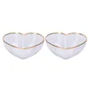 Setwar sets 2 pc's dessertkom hart hart decor snack serving mengen transparante soepglas fruitgerecht