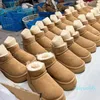 Femmes hiver Ultra Mini botte australienne plate-forme bottes pour hommes en cuir véritable chaud cheville fourrure chaussons luxueux coupe-vent