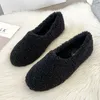 Stivali scarpe di peluche da donna in autunno e inverno che indossano mesh in pelo di agnello rosso, fagioli da donna, singoli grandi 230830