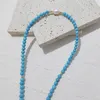 Collier ras du cou de luxe bohème Turquoise, chaîne de perles, fait à la main, perles d'eau douce, vente en gros, bijoux, cadeaux de fête pour femmes