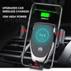 Auto fixação 15W 3 em 1 carregador de carro sem fio rápido com suporte para telefones celulares suporte de telefone portátil