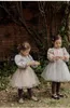 Meisjesjurken Kindermeisjes Prinses 2023 Koreaanse kanten kraag Mesh Stitch bedrukte katoenen jurk