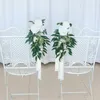 Fleurs décoratives Boho chaise de mariage décoration florale Rose poussiéreuse blanc allée rustique décor d'église florale artificielle pour la cérémonie