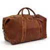 Duffel Bags MAHEU Genuine Crazy Horse Leather Men Travel With Rivet Big HandBag For Male Cowhide Bag Mans Travelling