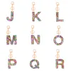 Mode résine 26 Alphabet porte-clés sac à main pendentif breloques coeur Sequin lettre porte-clés pour femme