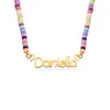 Colares de pingente Colares de pingente de aço inoxidável personalizado nome colar para mulheres menina personalizado arco-íris macio gargantilha jóias presentes de natal 231123