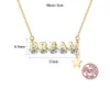 Koreanische neue 3A Zirkon Traum Brief S925 Silber Anhänger Halskette Schmuck Mode Frauen vergoldet 18k Gold Kragen Kette Halskette für Frauen Hochzeit Party Geburtstag Geschenk SPC