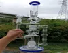 18 Zoll blaue Wasserbong-Wasserpfeifen aus Glas mit Reifen Perc Riesige Öl-Dab-Rigs berauschende Rauchpfeifen9751696