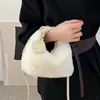 Kvällsväska faux päls handväskor blixtlås små damer axel crossbody casual tote halvmoon hobos vinter bolsas para mujeres 231123