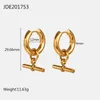 Boucles d'oreilles créoles T Bar pour femme acier inoxydable 2023 bijoux minimalistes sans ternir Cool Jewe