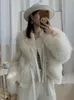 Womens Fur Faux Winter Short Artificial Coat Warm Thick Fox Jacket Korean Fashion Loose Plush Jaqueta Luxury Casaco 231122