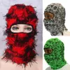 Ciclismo Caps Máscaras 1 Pcs Balaclava Angustiado Malha Full Face Ski Máscara Shiesty Camuflagem Fleece Fuzzy 231123