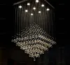 Modern minimalistisk LED Crystal Chandeliers fyrkantig villa dubbel trappa lampa sovrum hängslampor vardagsrum restaurang ljuskrona ll