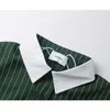 24SS Oversized Stripe Lapel Shirts Men Women Loose Patch Embroidery Brown Green White Black Short Sleeve