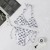 Luxury Bikini Designer Sexig Beach Bikinis Swim Suit Fashion Letter Tryckt Lace Up Summer Split Swimsuit For Women 433